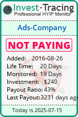 Monitored by Invest-Tracing.com HYIP Monitor-Invest-Tracing.com