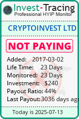 Monitored by Invest-Tracing.com HYIP Monitor-Invest-Tracing.com
