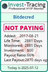 Monitored by Invest-Tracing.com HYIP Monitor-Invest-Tracing.com